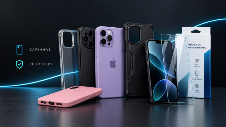 Capinhas e películas para proteção de celulares
